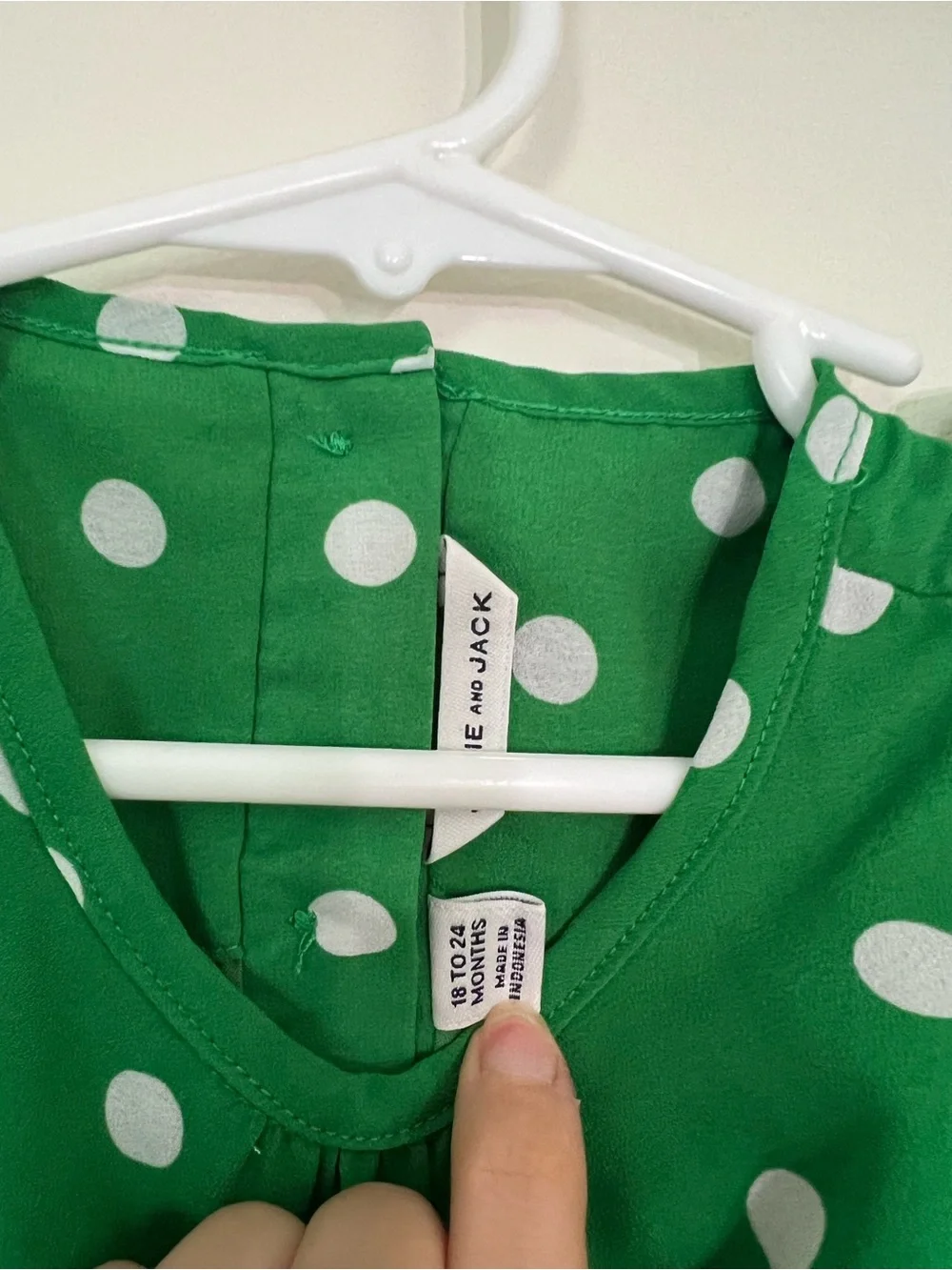 Janie and Jack Green Polka Dot Ruffle Tier toddler Dress worn once no flaws